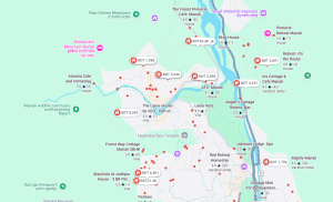 old manali hotels map